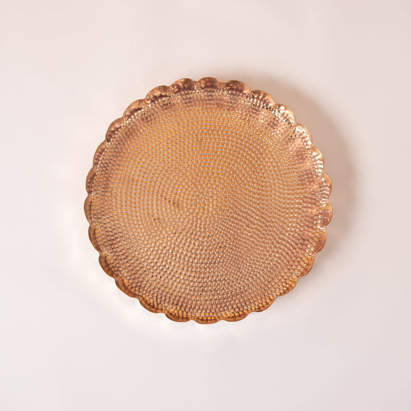 Tableware Copper Scalloped Platter 15" CO00008