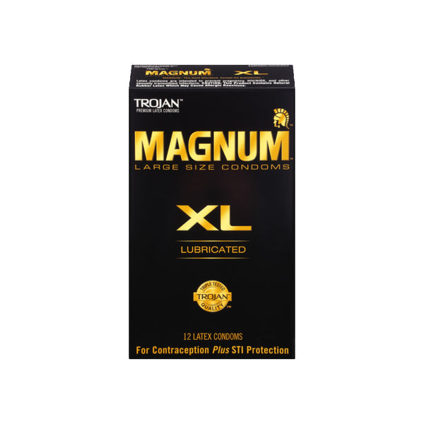 Trojan Magnum XL Lubricated Large Size Latex Condoms 12pcs