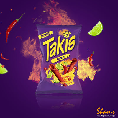 Takis Hot Chilli Pepper & Lime Tortilla Chips 113.4g - Shams Shopping Centre Takis
