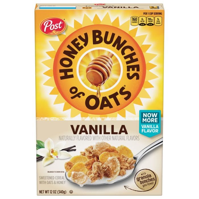 Post Honey Bunches Vanilla Cereal 340g
