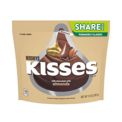 Hershey's Kisses Milk Chocolate With Almonds 283g - Shams Shopping Centre Hersheys
