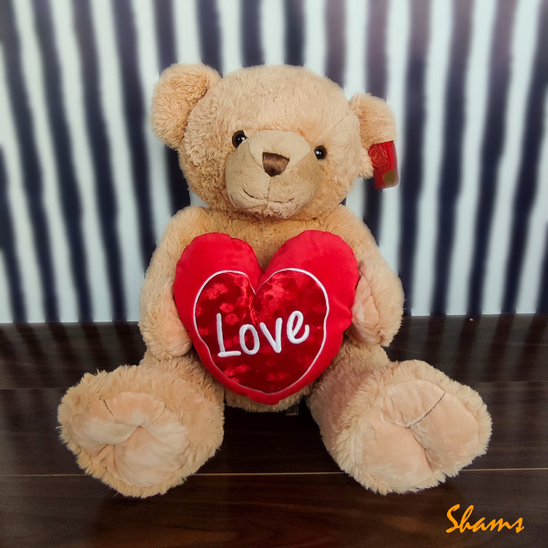 Keel Toy 55cm Brown Snuggles Bear With Heart