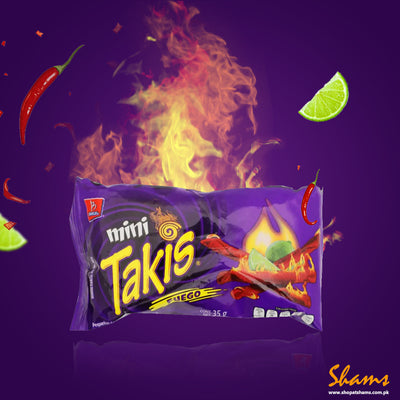 Takis Mini Hot Chilli Pepper & Lime Tortilla Chips 35g - Shams Shopping Centre Takis