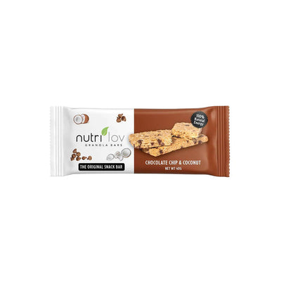 Nutrilov Chocolate Chip & Coconut Granola Bar 40g - Shams Shopping Centre Nutri Baker