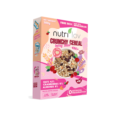 Nutrilov Crunchy Cereal berry blast 300g - Shams Shopping Centre Nutrilov