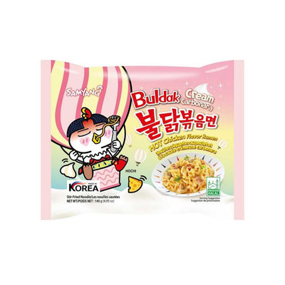 Samyang Buldaik Cream Carbonara Hot Chicken Flavour Noodles 140g - Shams Shopping Centre Samyang