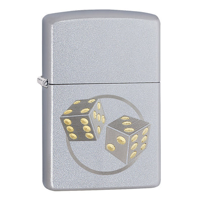 Zippo 205 400037 Reg Satin Chrome Dice - Shams Shopping Centre Zippo