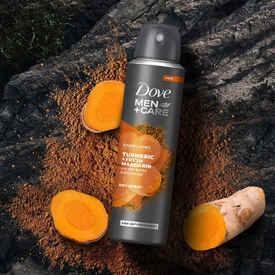 Dove Men+Care Energizing Turmeric +Fresh Mandarin Deo Body Spray 107g - Shams Shopping Centre Dove