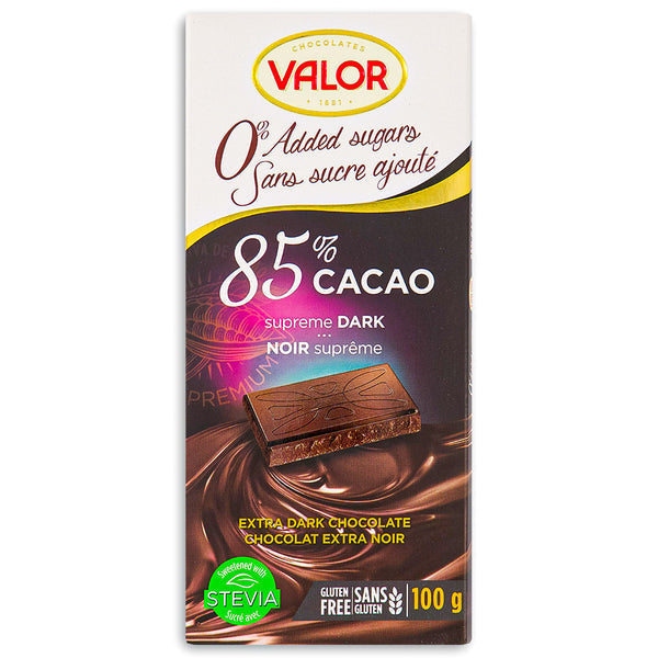 Valor Sugar Free 85% Cacao Supreme Dark Bar 100g