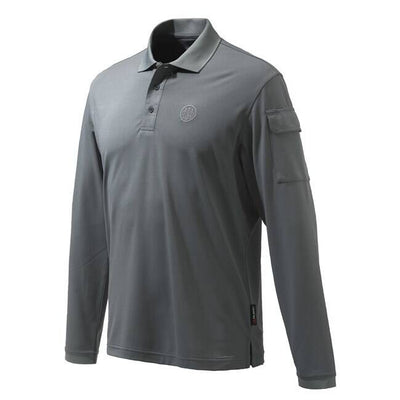 Beretta Miller Polo Long Sleeves-MPO25T2012094C-SMOKE D PEARL - Shams Shopping Centre Beretta