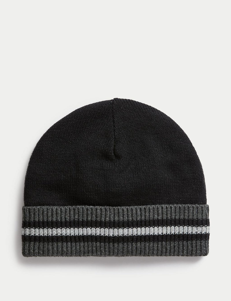 M&S Beanie Hat With Thermowarmth (Black Mix)