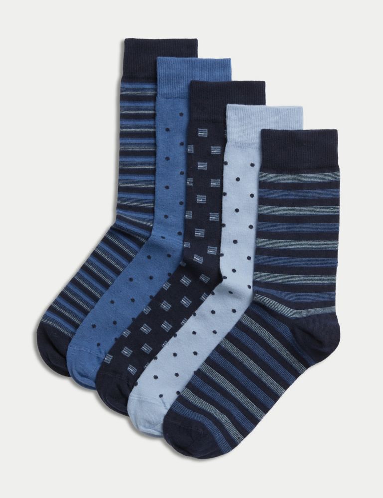 M&S 5 Pcs Cool & Fresh Cotton Rich Socks Size (9-11)
