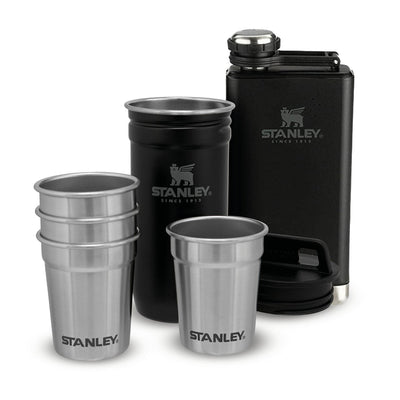 Stanley Adventure Pre-Party Shot Glass + Flask Set | Matte Black Pebble - Shams Shopping Centre Stanley