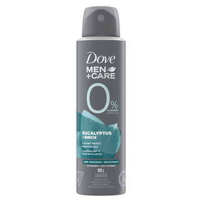 Dove Men +Care 0% Aluminium Eucalyptus +Birch Deo Body Spray 107g - Shams Shopping Centre Dove