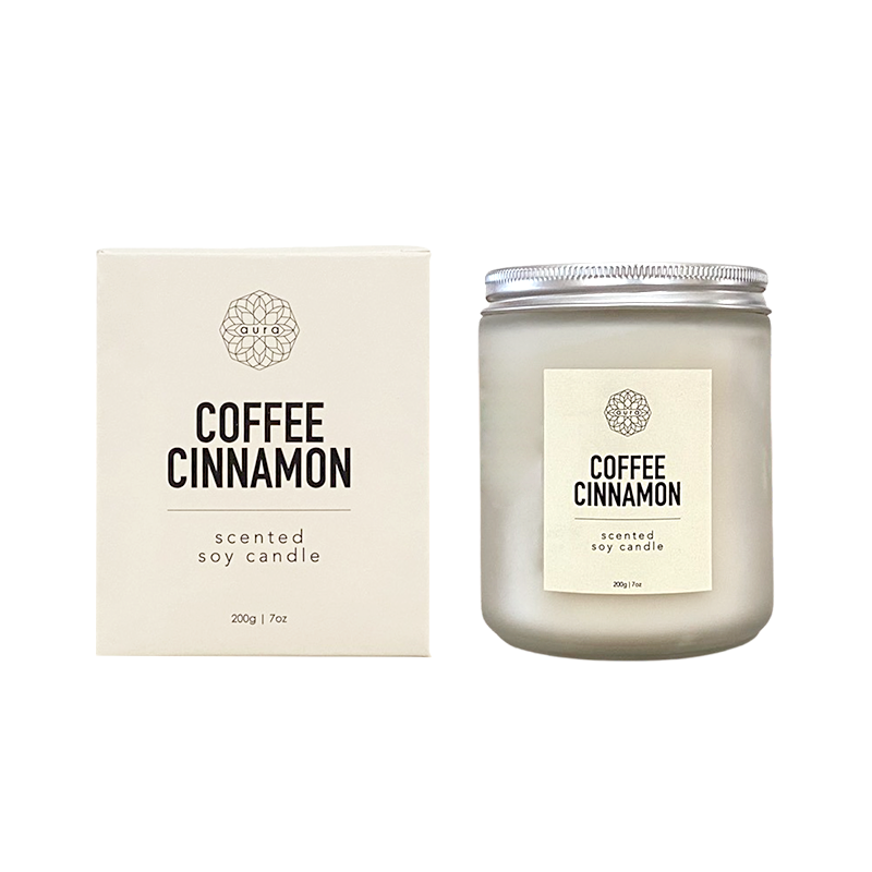 Aura Coffee Cinnamon Scented Soy Candle