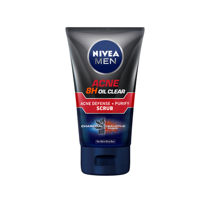Nivea Men Acne Oil Clear Purify Scrub 100ml - Shams Shopping Centre Nivea