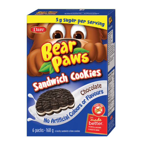 Bear Paws Pattes D’ours Sandwich Chocolate Cookies 28g