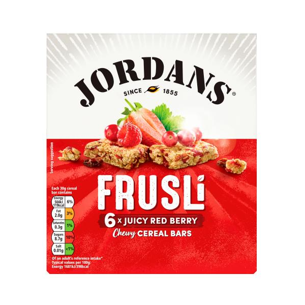 Jordans Frusli Juicy Red Berries 6x30g