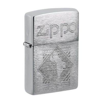 Zippo 200 184423 Reg Brush Chrome Zi - Shams Shopping Centre Zippo