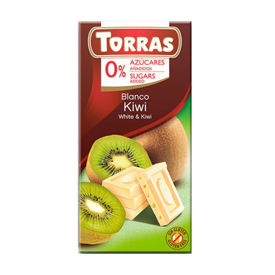 Torras Zero Sugar White & Kiwi Bar 75g - Shams Shopping Centre Torras