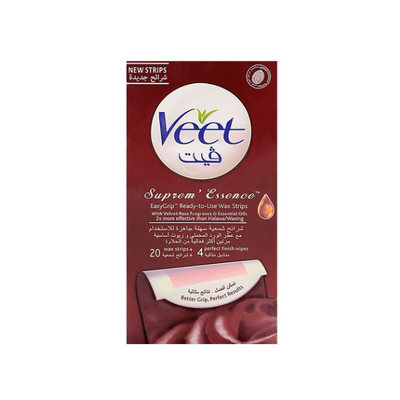 Veet Wax Strips Vitamin E & Chocolate Sensitive Skin Oil 20pcs - Shams Shopping Centre Veet