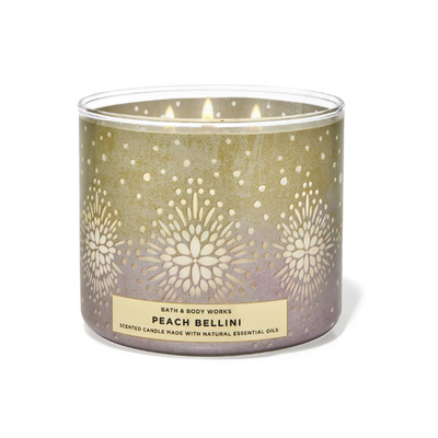 BBW Peach Bellini 3 Wick Candle 411g - Shams Shopping Centre Bath & Body Works