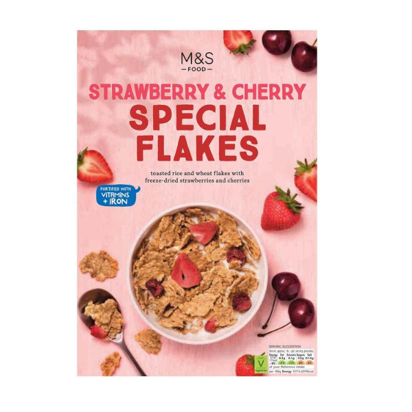 M&S Strawberry & Cherry Special Flakes 500g