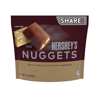 Hershey's Nuggets Milk Chocolate Alomonds 286g - Shams Shopping Centre Hersheys