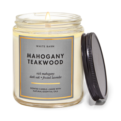 BBW White Barn Mahogony Teakwood Scented 1 Wick Candle - Shams Shopping Centre Bath & Body Works