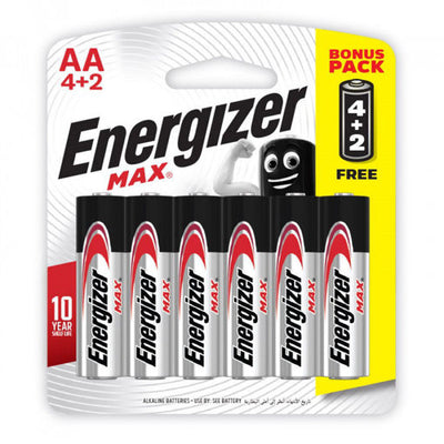 Energizer Max AA4+2 Battery - Shams Shopping Centre Energizer