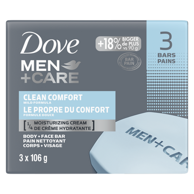 Dove Men +Care Clean Comfort Soap Bar 106g - Shams Shopping Centre Dove