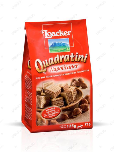 Loacker Quadratini Wafer Napolitaner 125gm - Shams Shopping Centre Loacker