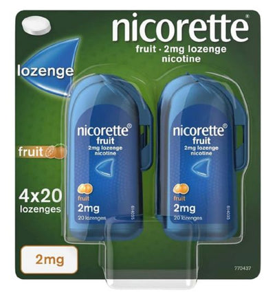 Nicorette Lonzenges Fruit 2mg - Shams Shopping Centre Nicorette