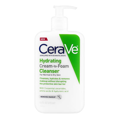 Cerave Hydrating Cream To Foam Romove Makeup Cleanser 473ml - Shams Shopping Centre Cerave