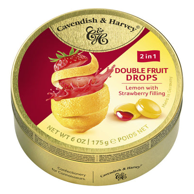 Cavendish & Harvey 2in1 Lemon With Strawberry Double Fruit Drops 175g - Shams Shopping Centre Cavendish & Harvey
