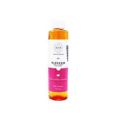 Aura Blossom Rose + Flaxseed Body Wash 200ml - Shams Shopping Centre Aura Craft