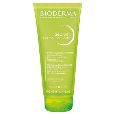 Bioderma Sebium Gel Moussant Actif Intense Purifying Cleansing Gel 200ml - Shams Shopping Centre Bioderma