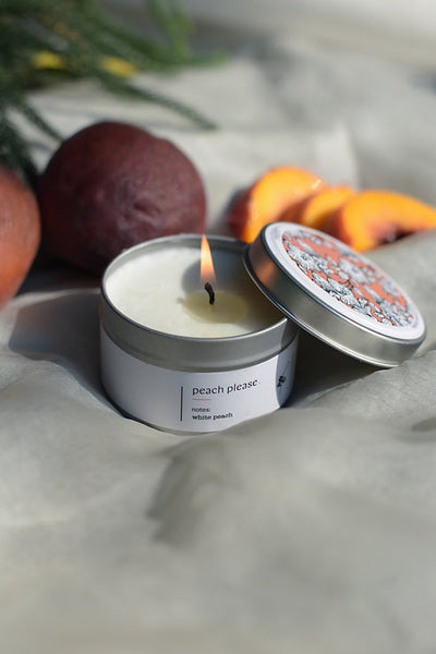 Meem Candles Studio Peach Please 6Oz - Shams Shopping Centre Meem Candle