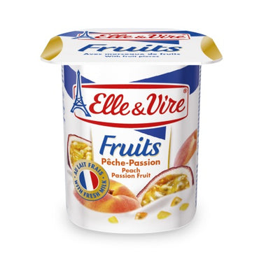 Elle & Vire Fruits Peach & Passion Fruit 125g - Shams Shopping Centre Elle & Vire