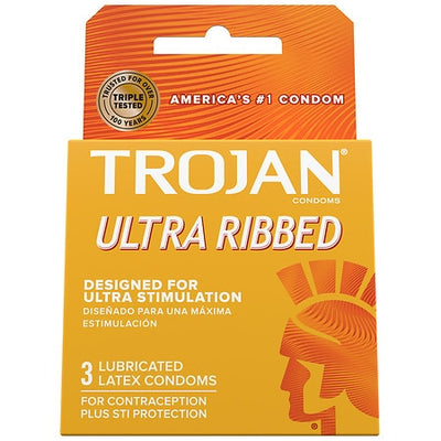 Trojan Ultra Ribbed Premium Lubricant 3 Condoms - Shams Shopping Centre Trojan
