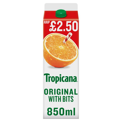 Tropicana Orange With No Bits 850ml - Shams Shopping Centre Tropicana