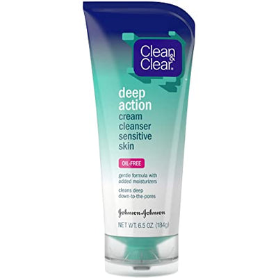 Clean & Clear Deep Action Cream Cleanser Sensitive Skin 184g - Shams Shopping Centre Clean&Clear