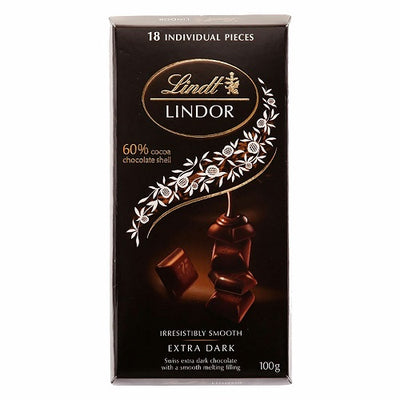 Lindt Lindor Extra Dark Chocolate 60% Cocoa 100g - Shams Shopping Centre Lindt