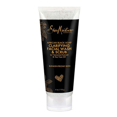 Shea Moisture African Black Soap Clarifying Facial Wash & Scrub 113g - Shams Shopping Centre Shea Moisture