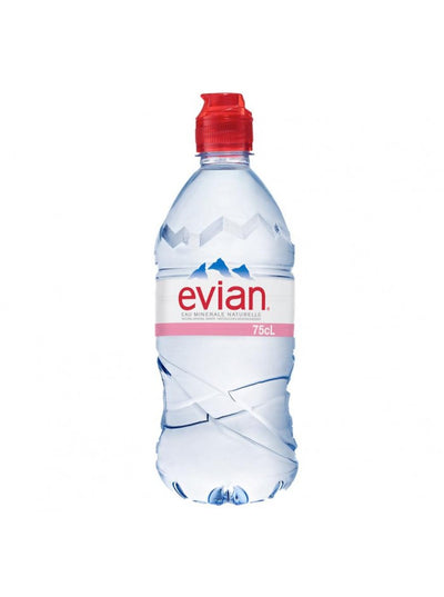 Evian Water Sports Cap Bottle 750ml - Shams Shopping Centre Evian