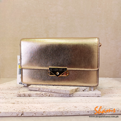 Micheal Kors Peach Gold Ladies Bag Item # S870-0001 - Shams Shopping Centre Michael Kors