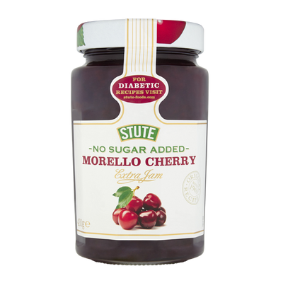 Stute No Sugar Added Morello Cherry Jam 430g - Shams Shopping Centre Stute