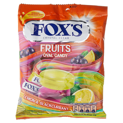 Fox's Fruits Oval Candy Lemon & Blackcurrant 125g - Shams Shopping Centre Fox'S