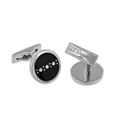 ST Dupont CL Round Berby Black Cufflink 005617 - Shams Shopping Centre ST Dupont