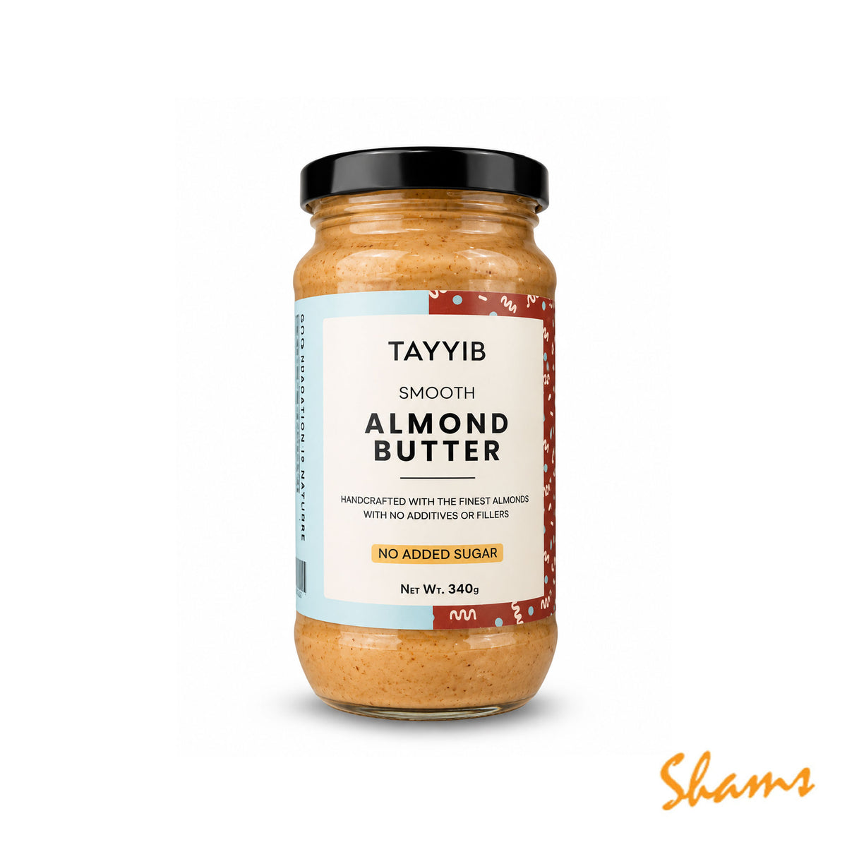 Tayyib Smooth Almond Butter No Added Sugar 340g